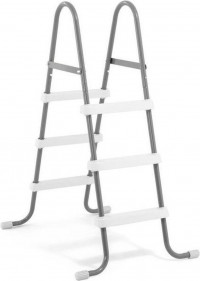 Intex Zwembadladder 112 Cm Staal Zilver/wit